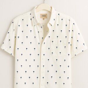 JACHS New York Palm Tree Print Short Sleeve Shirt